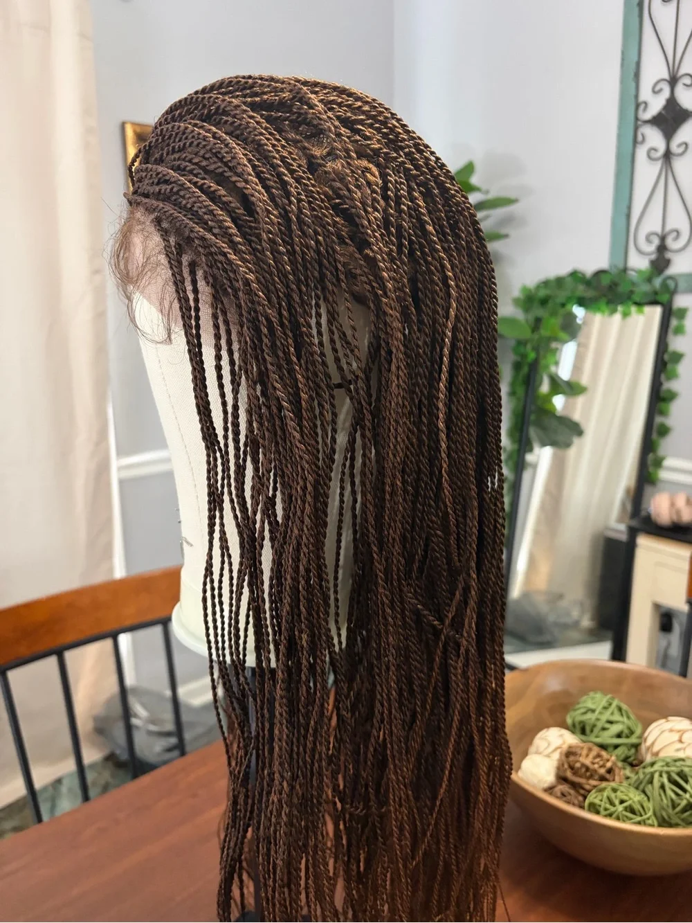 Premium Brown Braided Wig with Accessories length 30”